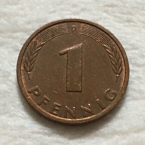 1982D West Germany 1 Pfennig Copper Plated Steel Coin - Picture 5 of 6